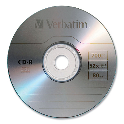 Verbatim CD-R Recordable Disc, 700 MB/80 min, 52x, Slim Jewel Case, Silver, 10/Pack (VER94935)