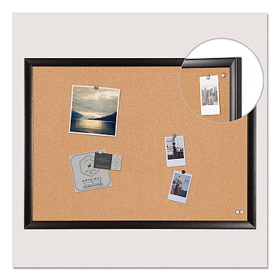U Brands Cork Bulletin Board, 23 x 17, Tan Surface, Black Frame (UBR026U0001)