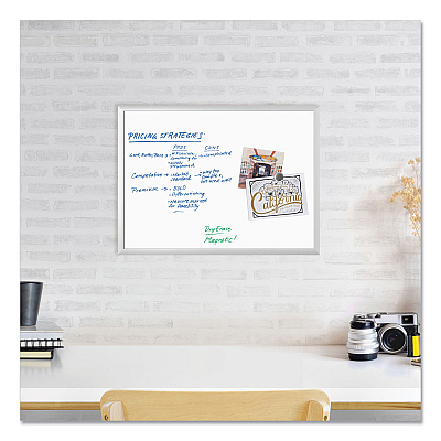 U Brands Magnetic Dry Erase Board with Aluminum Frame, 23 x 17, White Surface, Silver Frame (UBR070U0001)
