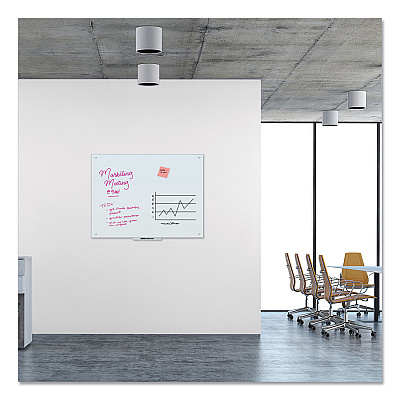 U Brands Glass Dry Erase Board, 47 x 35, White Surface (UBR121U0001)