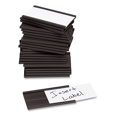 U Brands Magnetic Card Holders, 2 x 1, Black, 25/Pack (UBRFM1310)