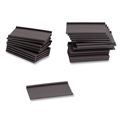 U Brands Magnetic Card Holders, 2 x 1, Black, 25/Pack (UBRFM1310)