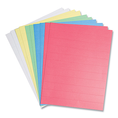 U Brands Data Card Replacement Sheet, 8.5 x 11 Sheets, Perforated at 1", Assorted, 10/Pack (UBRFM1614)