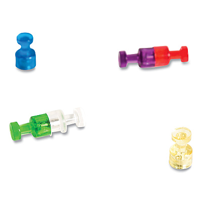 U Brands Magnetic Push Pins, Assorted Colors, 0.75" Diameter, 6/Pack (UBRIM356601)