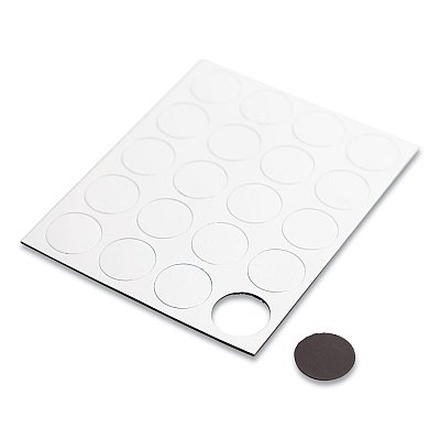 U Brands Heavy-Duty Board Magnets, Circles, White, 0.75" Diameter, 20/Pack (UBRFM1618)