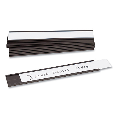 U Brands Magnetic Card Holders, 6 x 1, Black, 10/Pack (UBRFM2632)