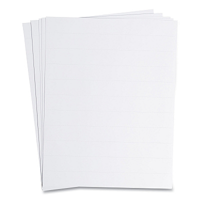 U Brands Data Card Replacement Sheet, 8.5 x 11 Sheets, Perforated at 1", White, 10/Pack (UBRFM1615)
