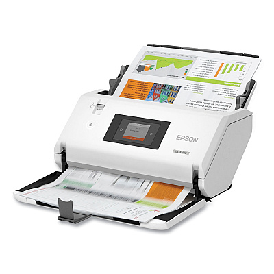 Epson DS-30000 Large-Format Document Scanner, Scans Up to 12" x 220", 1200 dpi Optical Res, 120-Sheet Duplex Auto Document Feeder (B11B255201)