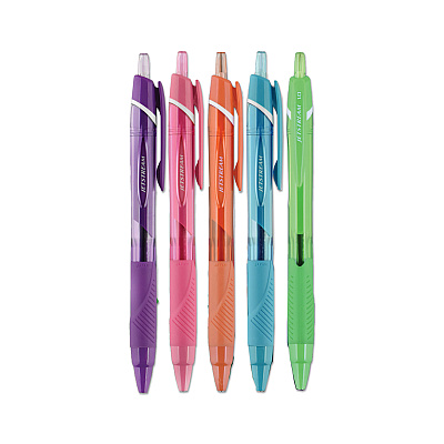 uniball Jetstream Elements Hybrid Gel Pen, Retractable, Medium 1 mm, Assorted Ink and Barrel Colors, 5/Pack (UBC70138)