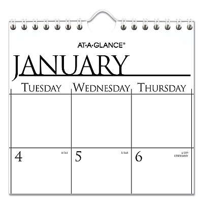 AT-A-GLANCE Business Monthly Wall Calendar, 15 x 12, White/Black Sheets, 12-Month (Jan to Dec): 2026 (997114)