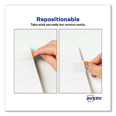 Avery Ultra Tabs Repositionable Tabs, Mini Tabs: 1" x 1.5", 1/5-Cut, Assorted Neon Colors, 40/Pack (AVE74759)