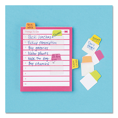 Avery Ultra Tabs Repositionable Tabs, Mini Tabs: 1" x 1.5", 1/5-Cut, Assorted Neon Colors, 40/Pack (AVE74759)