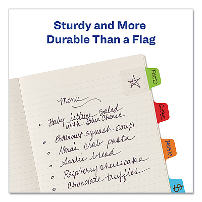 Avery Ultra Tabs Repositionable Tabs, Mini Tabs: 1" x 1.5", 1/5-Cut, Assorted Colors, 40/Pack (AVE74760)