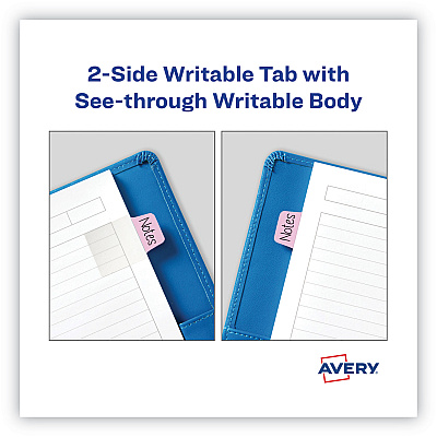 Avery Ultra Tabs Repositionable Tabs, Mini Tabs: 1" x 1.5", 1/5-Cut, Assorted Pastel Colors, 40/Pack (AVE74761)