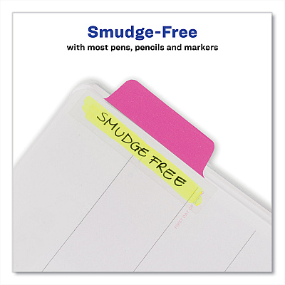 Avery Ultra Tabs Repositionable Tabs, Margin Tabs: 2.5" x 1", 1/5-Cut, Assorted Neon Colors, 24/Pack (AVE74767)