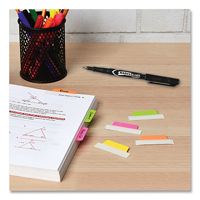 Avery Ultra Tabs Repositionable Tabs, Margin Tabs: 2.5" x 1", 1/5-Cut, Assorted Neon Colors, 24/Pack (AVE74767)