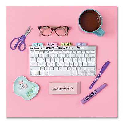 Avery Ultra Tabs Repositionable Tabs, Margin Tabs: 2.5" x 1", 1/5-Cut, Assorted Pastel Colors, 24/Pack (AVE74769)