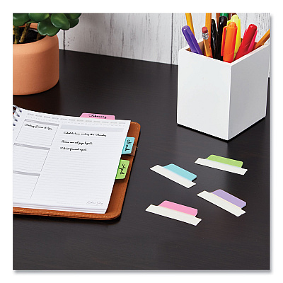 Avery Ultra Tabs Repositionable Tabs, Margin Tabs: 2.5" x 1", 1/5-Cut, Assorted Pastel Colors, 24/Pack (AVE74769)