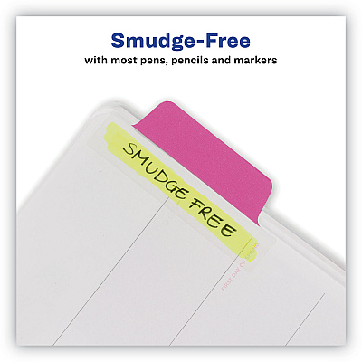 Avery Ultra Tabs Repositionable Tabs, Margin Tabs: 2.5" x 1", 1/5-Cut, Assorted Neon Colors, 48/Pack (AVE74865)