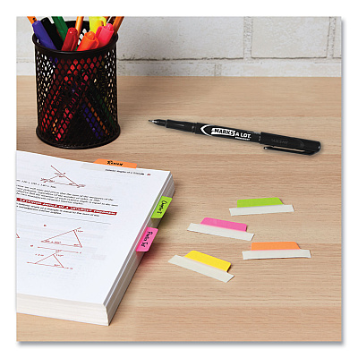 Avery Ultra Tabs Repositionable Tabs, Margin Tabs: 2.5" x 1", 1/5-Cut, Assorted Neon Colors, 48/Pack (AVE74865)