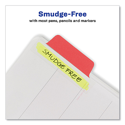 Avery Ultra Tabs Repositionable Tabs, Margin Tabs: 2.5" x 1", 1/5-Cut, Assorted Colors, 48/Pack (AVE74866)