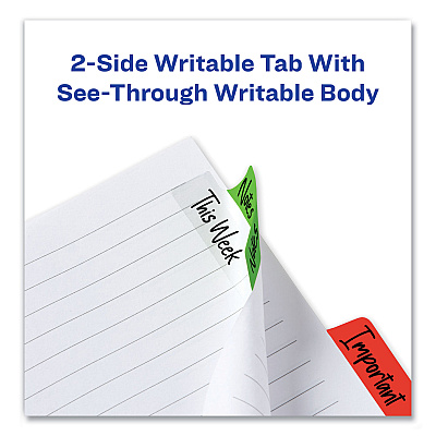 Avery Ultra Tabs Repositionable Tabs, Margin Tabs: 2.5" x 1", 1/5-Cut, Assorted Colors, 48/Pack (AVE74866)