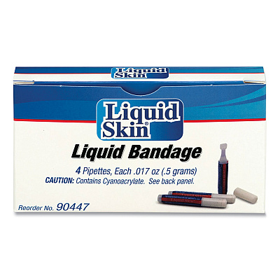PhysiciansCare by First Aid Only Liquid Bandage, 0.017 oz Pipette, 4/Box (ACM90447)