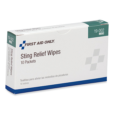 PhysiciansCare by First Aid Only First Aid Sting Relief Pads, 10/Box (FAO19002)
