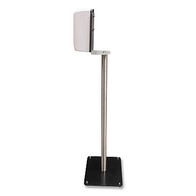 BK Resources Hand Sanitizer Stand with Hands Free Dispenser, 1,000 mL, 12 x 16 x 51, Silver/White/Black (BKEBKSSPC10D)