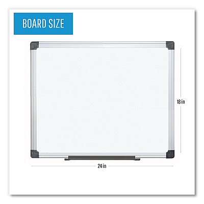 MasterVision Value Lacquered Steel Magnetic Dry Erase Board, 18 x 24, White Surface, Silver Aluminum Frame (BVCMA0207170)
