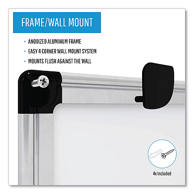 MasterVision Value Lacquered Steel Magnetic Dry Erase Board, 18 x 24, White Surface, Silver Aluminum Frame (BVCMA0207170)