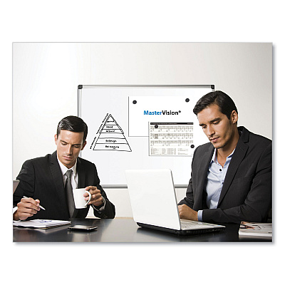 MasterVision Value Lacquered Steel Magnetic Dry Erase Board, 18 x 24, White Surface, Silver Aluminum Frame (BVCMA0207170)