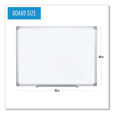 MasterVision Earth Silver Easy Clean Dry Erase Boards, 96 x 48, White Surface, Silver Aluminum Frame (BVCMA2100790)