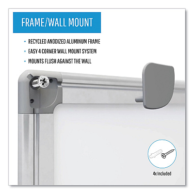 MasterVision Earth Silver Easy Clean Dry Erase Boards, 96 x 48, White Surface, Silver Aluminum Frame (BVCMA2100790)