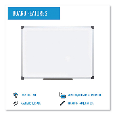MasterVision Value Lacquered Steel Magnetic Dry Erase Board, 96 x 48, White Surface, Silver Aluminum Frame (BVCMA2107170)