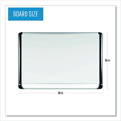 MasterVision Gold Ultra Magnetic Dry Erase Boards, 48 x 36, White Surface, Black Aluminum Frame (BVCMVI050201)