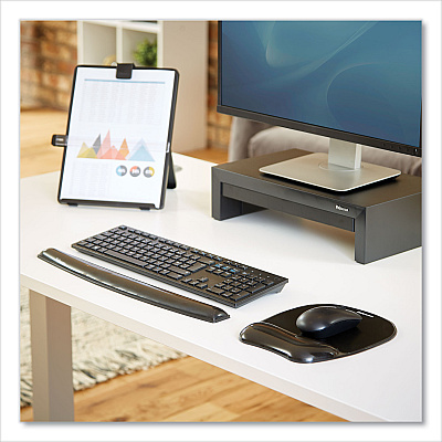 Fellowes Gel Crystals Keyboard Wrist Rest, 18.5 x 2.25, Black (9112201)