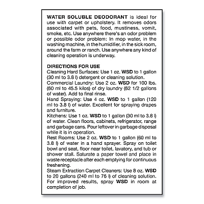 Big D Industries Water-Soluble Deodorant, Lemon Scent, 1 gal Bottle, 4/Carton (BGD1618)