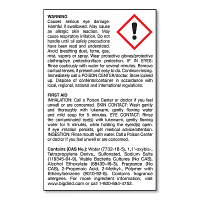 Big D Industries Enzym D Digester Deodorant, Mint, 1 gal, Bottle, 4/Carton (BGD1504)