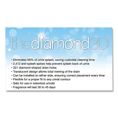 Big D Industries Diamond 3D Urinal Screen, Melon Mist Scent, Clear, 10/Pack, 6 Packs/Carton (BGD621CT)