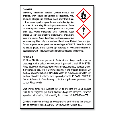 Big D Industries Metered Concentrated Room Deodorant, Mountain Air Scent, 7 oz Aerosol Spray, 12/Carton (BGD463)