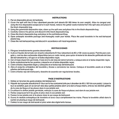 Big D Industries D'vour Clean-up Kit, Powder, All Inclusive Kit, 6/Carton (BGD169)