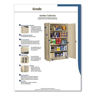Tennsco Assembled Jumbo Steel Storage Cabinet, 48w x 18d x 78h, Black (TNNJ1878SUBK)