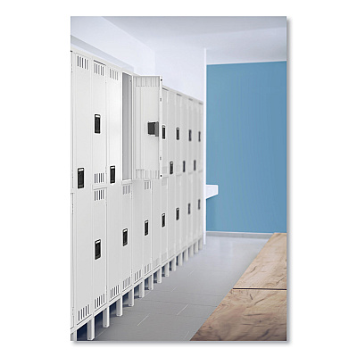 Tennsco Double Tier Locker with Legs, Single Stack, 12w x 18d x 78h, Medium Gray (TNNDTS1218361MG)