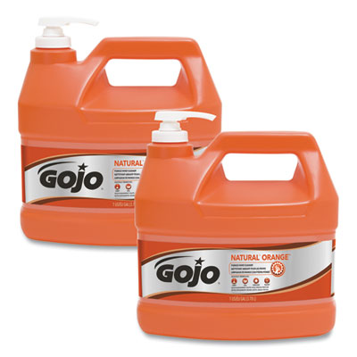 GOJO NATURAL ORANGE Pumice Hand Cleaner, Citrus, 1 gal Pump Bottle, 2/Carton (GOJ095502CT)