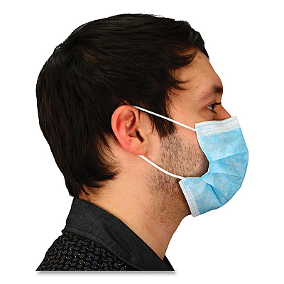 Malt By Impact Three-Ply Face Mask with Ear Loops, 50 Box, 40 Boxes/Carton (IMPMFB3EL2K)