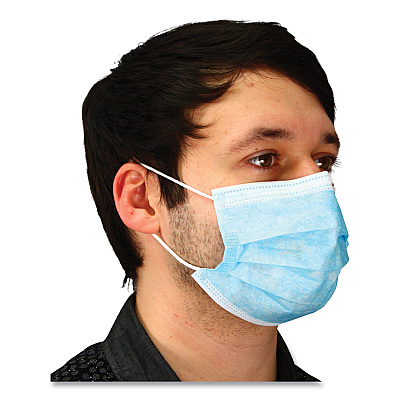 Malt By Impact Three-Ply Face Mask with Ear Loops, 50 Box, 40 Boxes/Carton (IMPMFB3EL2K)