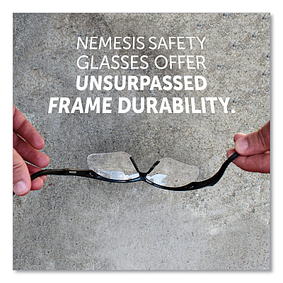 KleenGuard V60 Nemesis Rx Reader Safety Glasses, Black Frame, Clear Lens, +3.0 Diopter Strength, 6/Box (KCC28630)