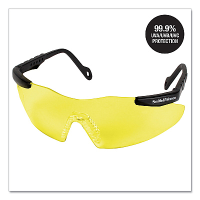 Smith & Wesson Magnum 3G Safety Eyewear, Black Frame, Yellow/Amber Lens, 12/Box (KCC19826)