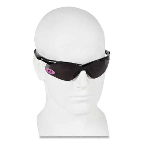 KleenGuard V60 Nemesis Rx Reader Safety Glasses, Black Frame, Smoke Lens, +2.5 Diopter Strength, 6/Box (22519)